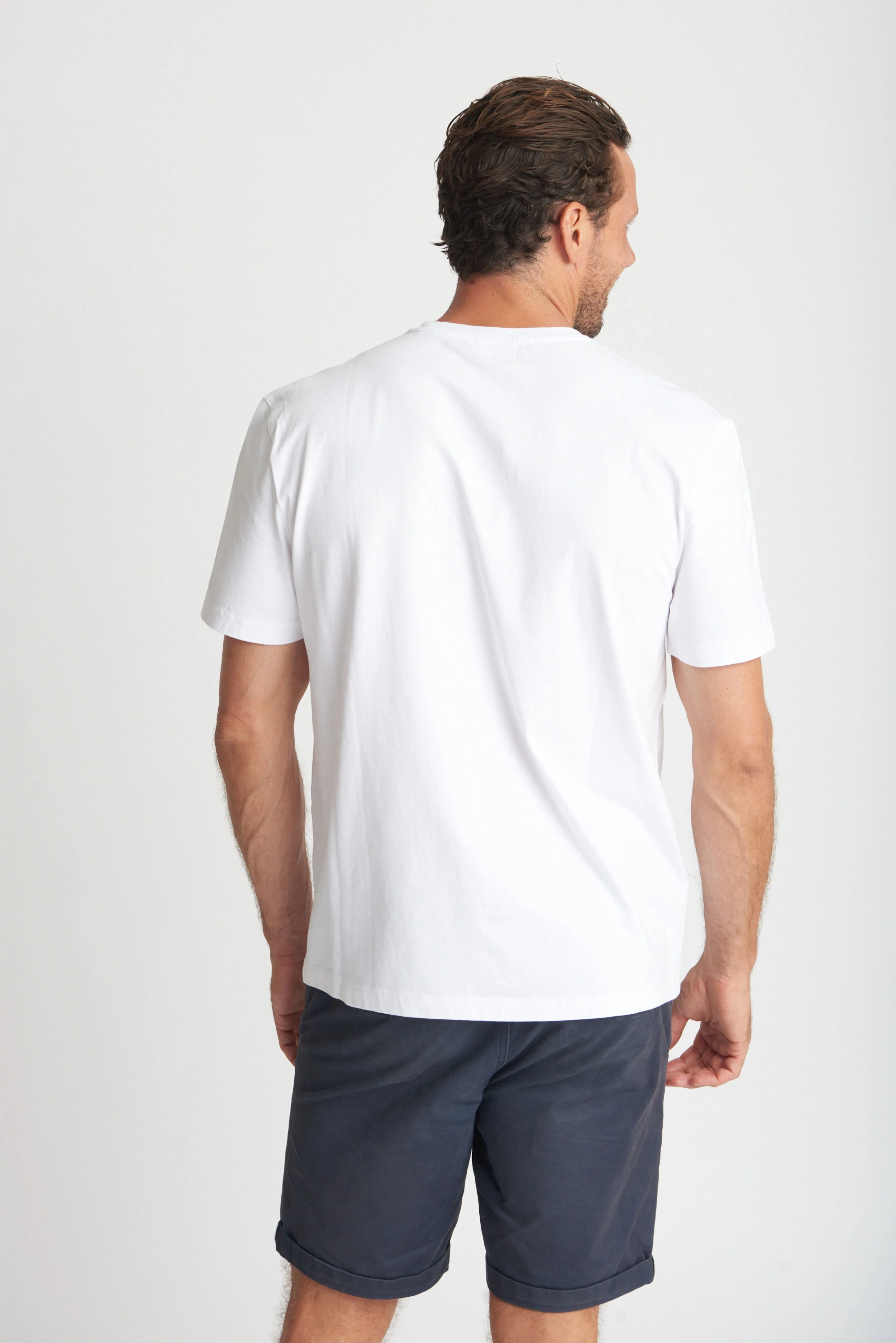 100% Cotton Mens Crew Neck Tee White