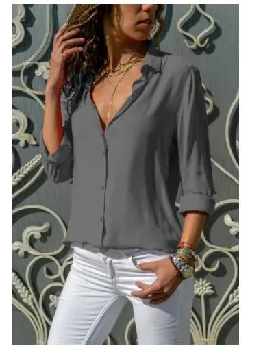 Adaline - Timeless Polo Collar Office Blouse for Women