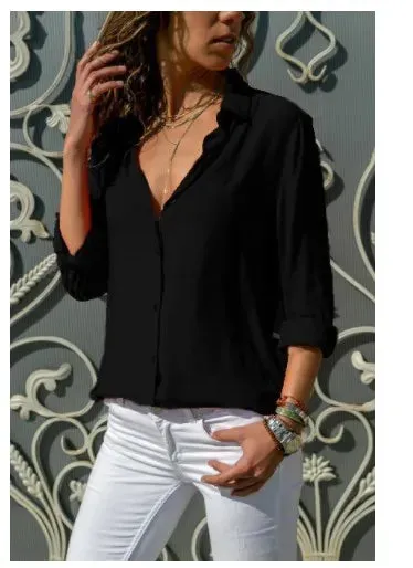 Adaline - Timeless Polo Collar Office Blouse for Women