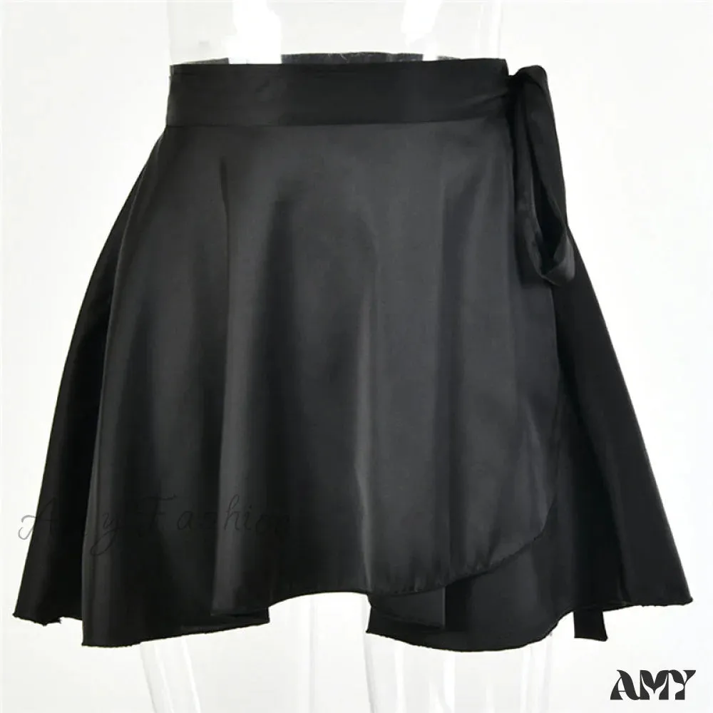 Amy Fashion - White Elegant Satin Skirts