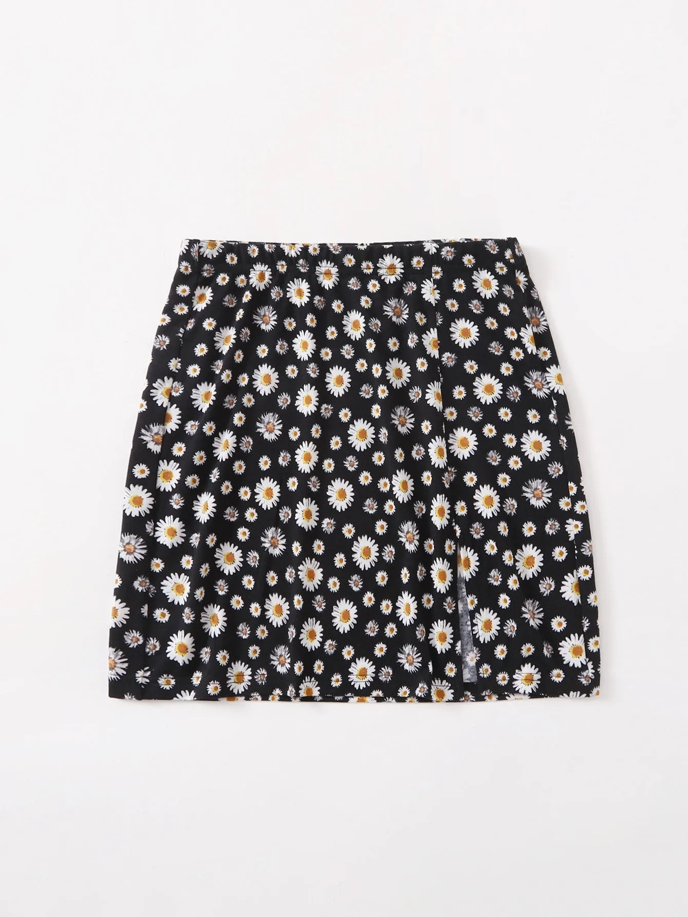 Boho All Over Print Split Natural Mini Women Skirt