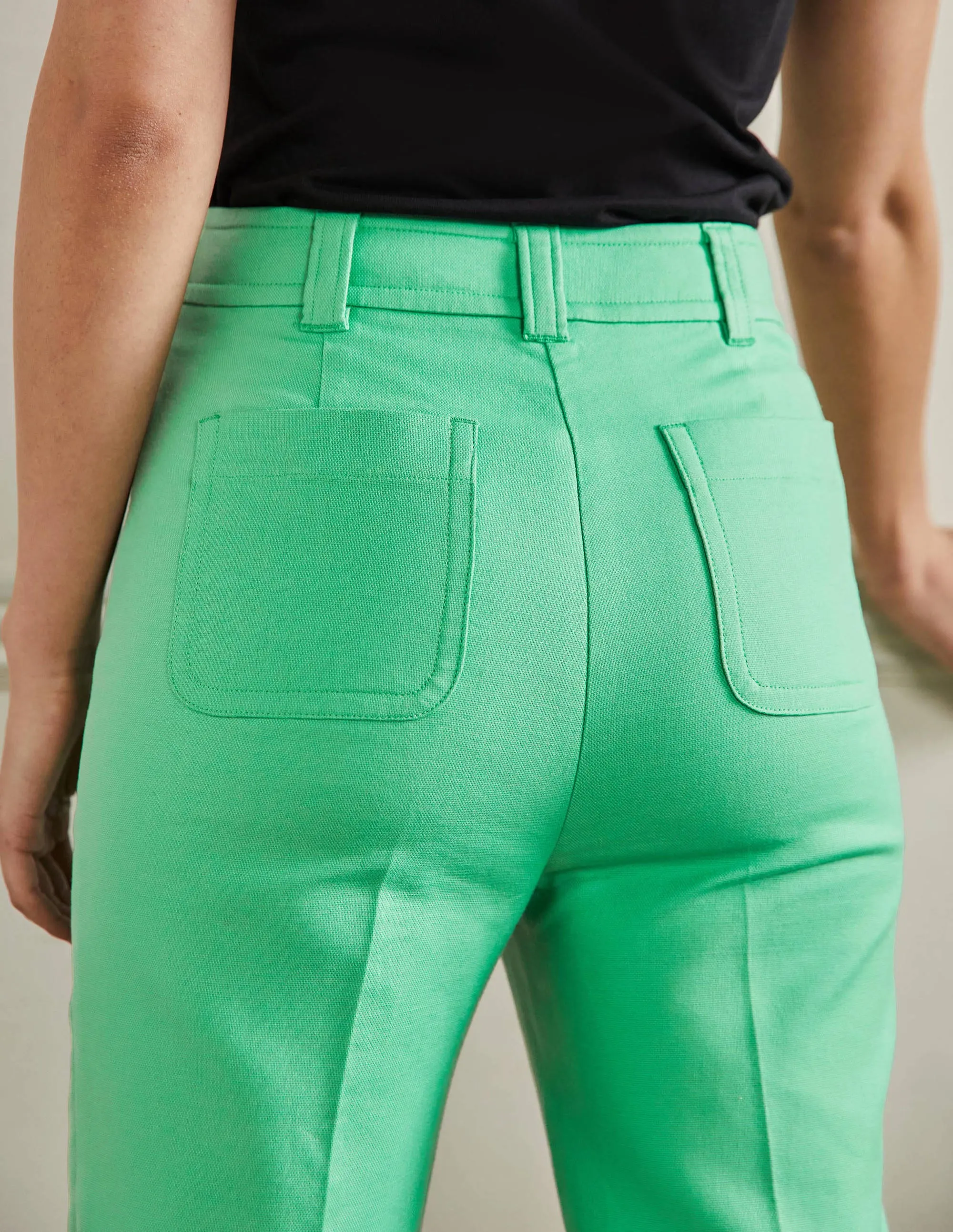 Carrie High Waisted Trousers-Green Lagoon