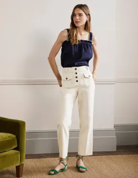 Carrie High Waisted Trousers-Meringue