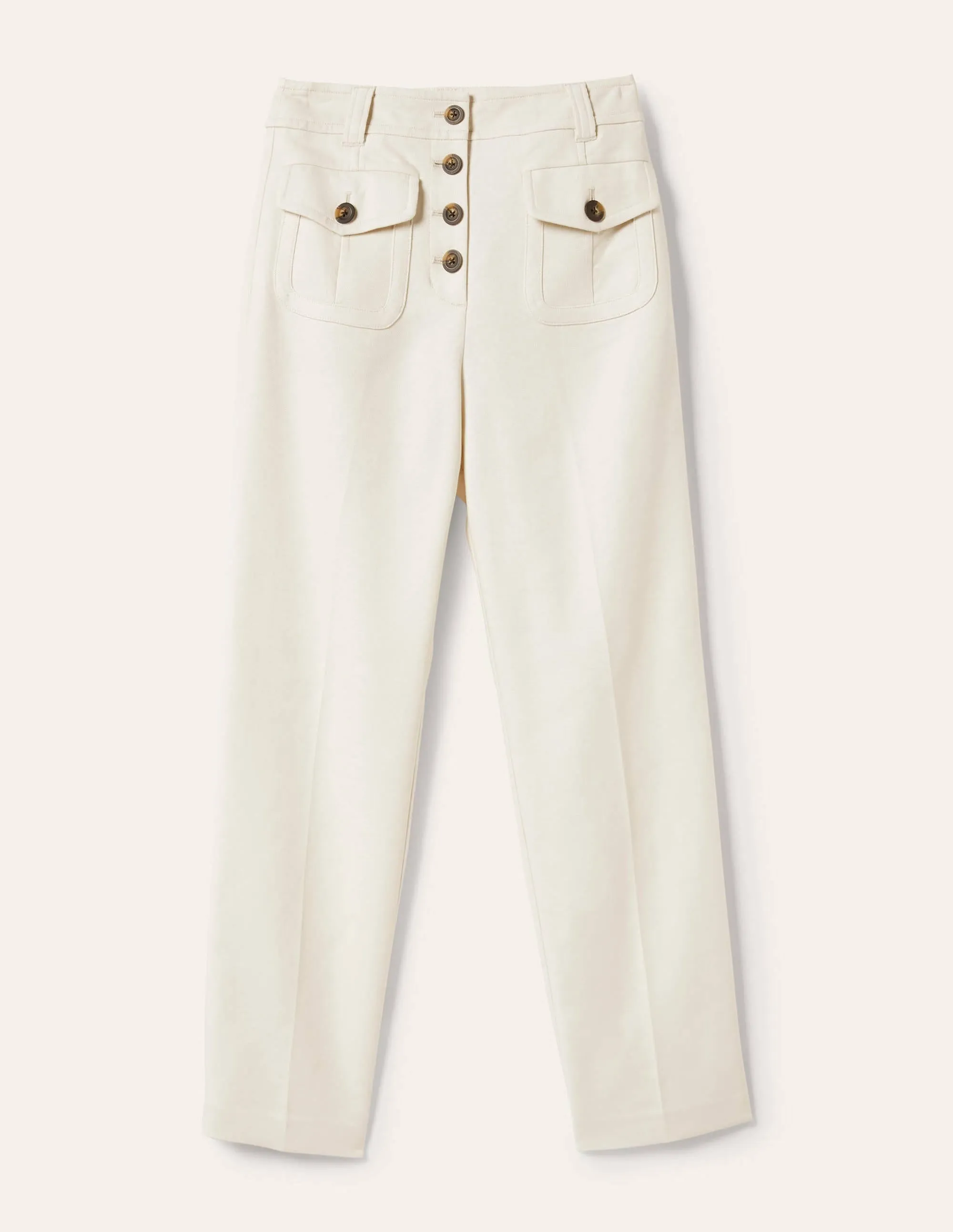 Carrie High Waisted Trousers-Meringue