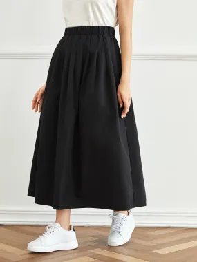 Casual Plain High Waist Long Women Skirt