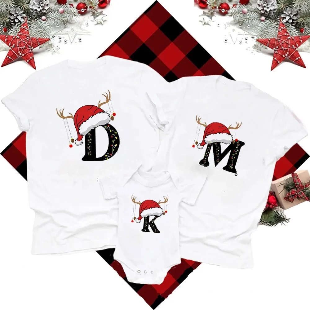 Christmas Family Matching Initial Tees