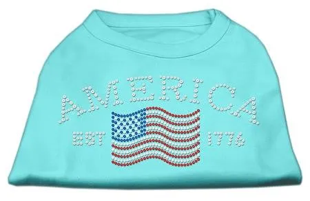 Classic American Rhinestone Shirts Aqua XXL (18)