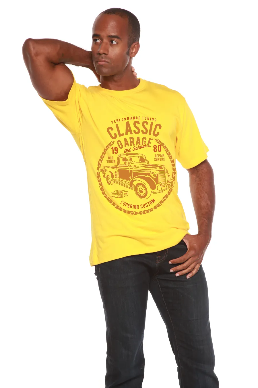 Classic Garage Men's Bamboo Viscose/Organic Cotton Short Sleeve Graphic T-Shirt