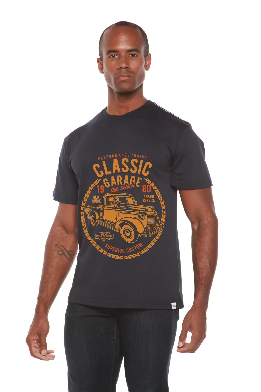 Classic Garage Men's Bamboo Viscose/Organic Cotton Short Sleeve Graphic T-Shirt