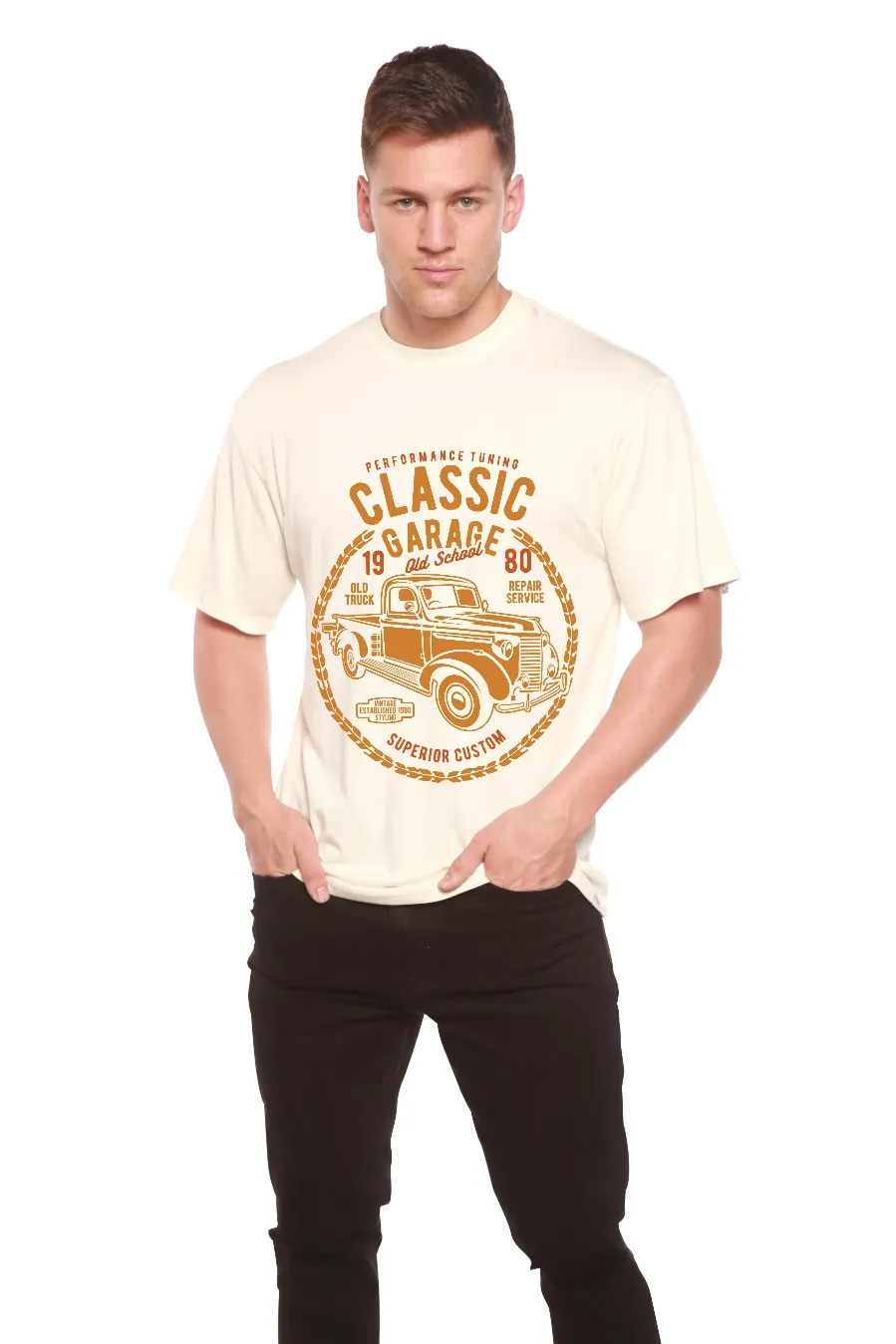 Classic Garage Men's Bamboo Viscose/Organic Cotton Short Sleeve Graphic T-Shirt