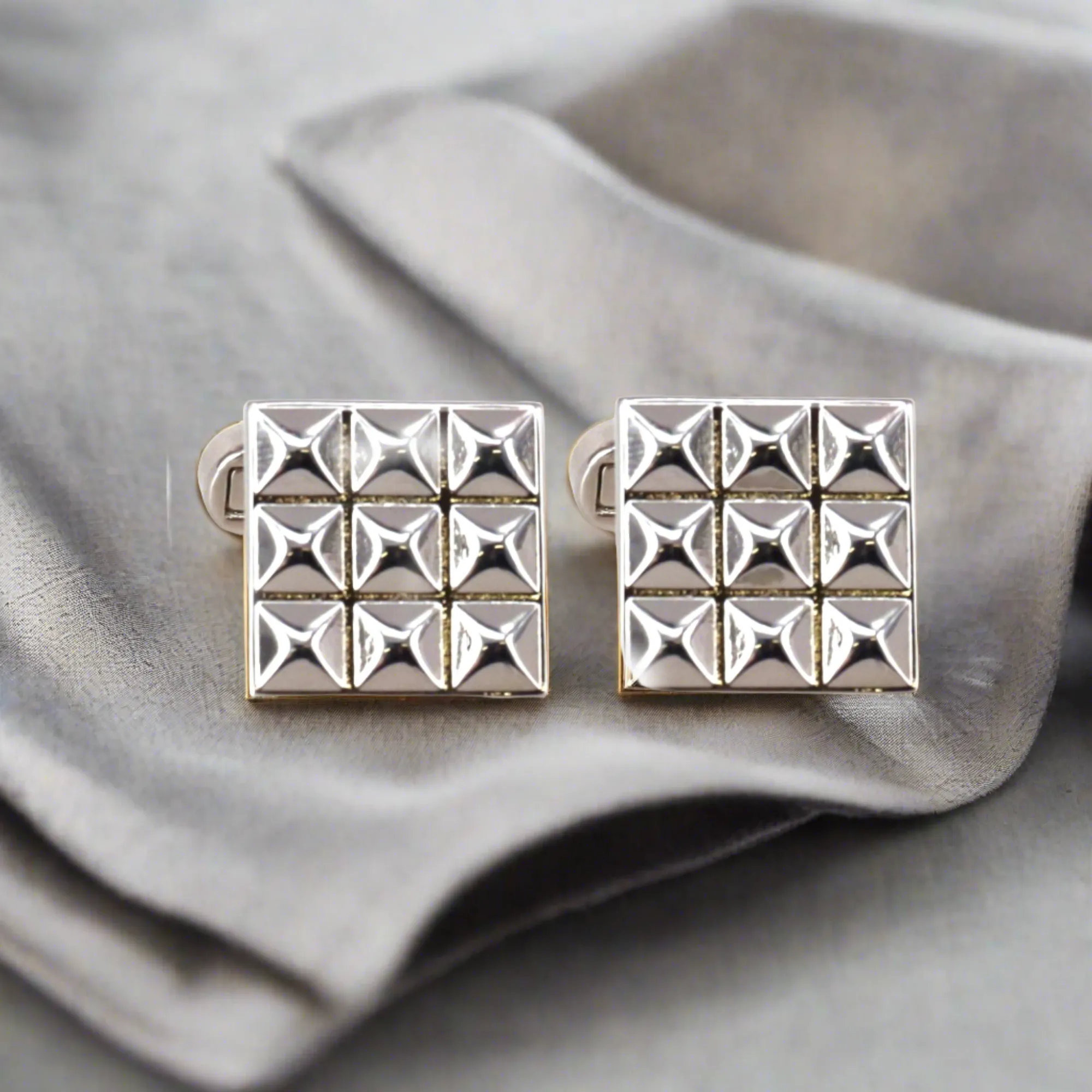 Classic Silver Square Cufflinks in various designs (Online Exclusive)