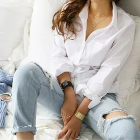 Classic Spring Women White Shirt