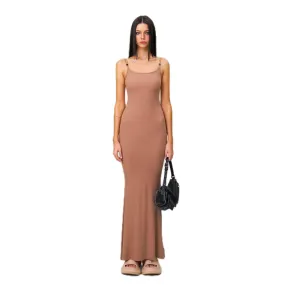 Compass Hug Slim Fit Long Dress Nude