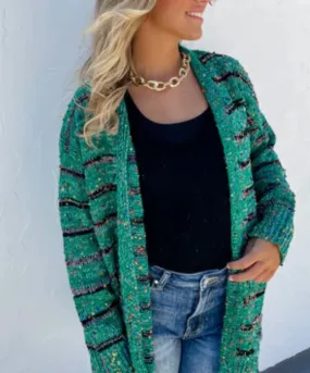 Curvy Girl Emerald Cozy Cardigan