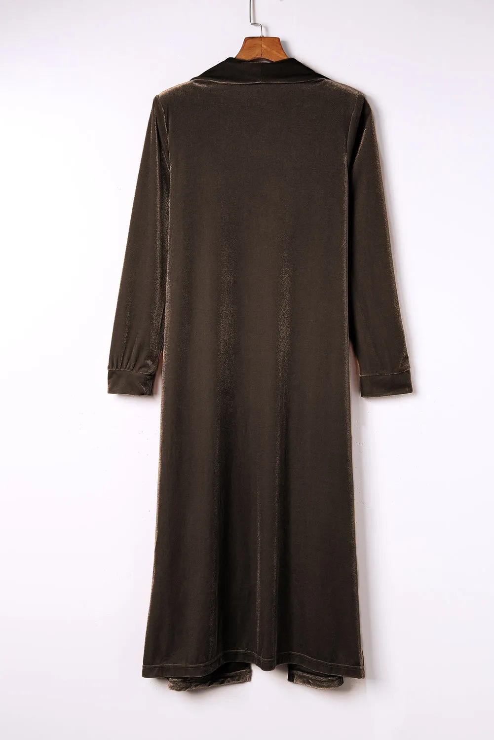 Desert Palm Pocket Open Front Long Cardigan