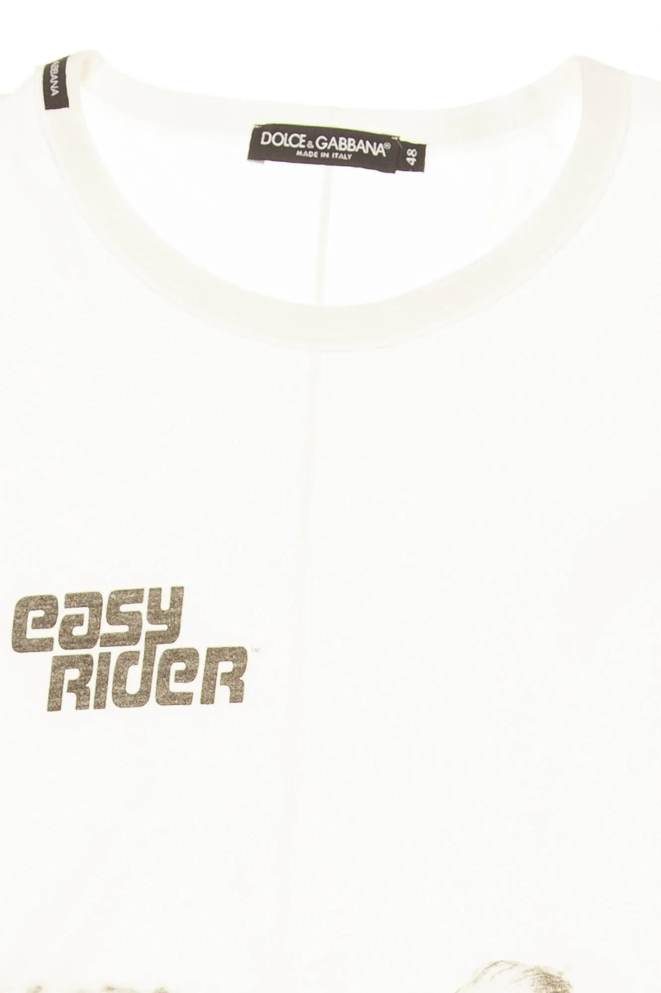 Dolce & Gabbana - White and Black "Easy Rider" Graphic Tee -