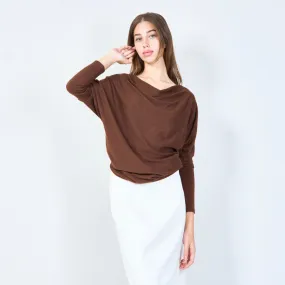 Elegant drape-neck top wholesale