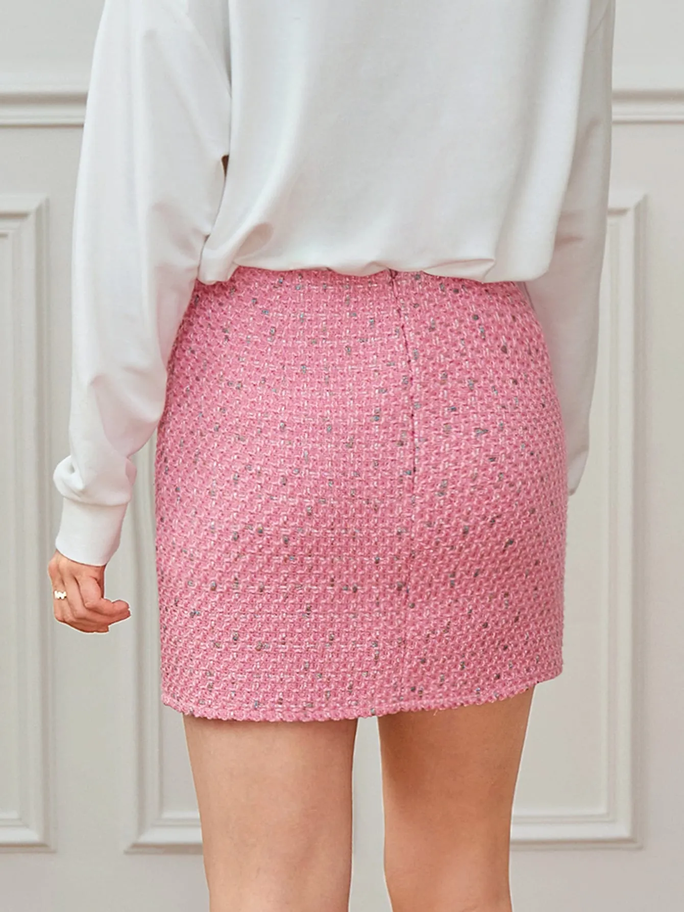 Elegant Plain High Waist Short Women Skirt