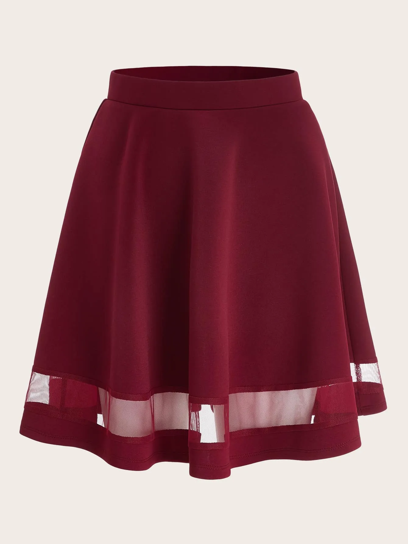 Elegant Plain Sheer High Waist Short Women Skirt