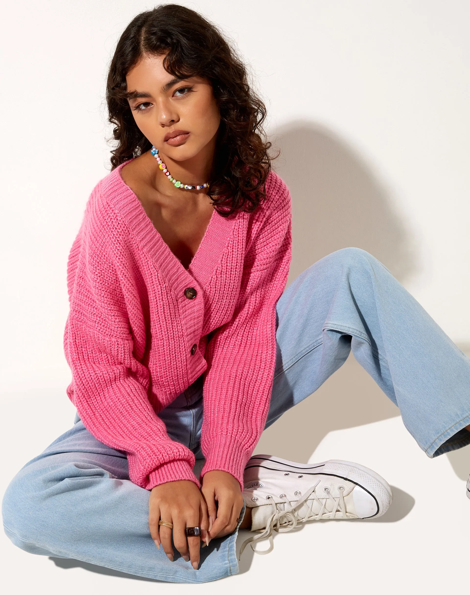 Faya Cardigan in Bubblegum Pink