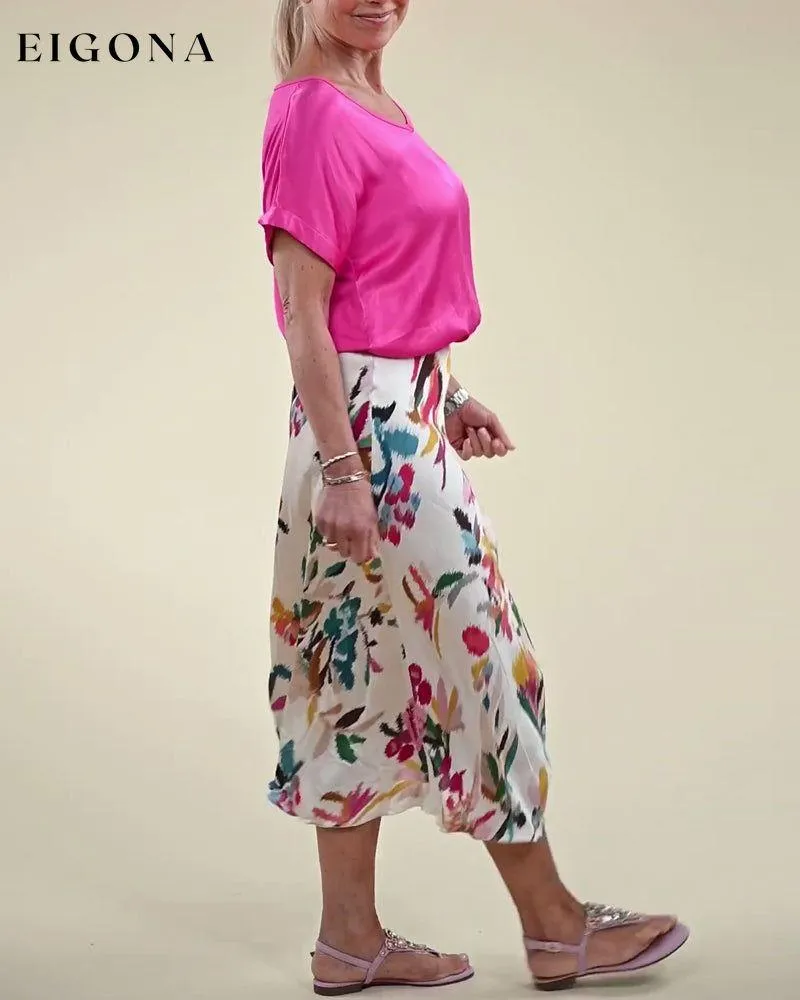 Floral print elegant skirt