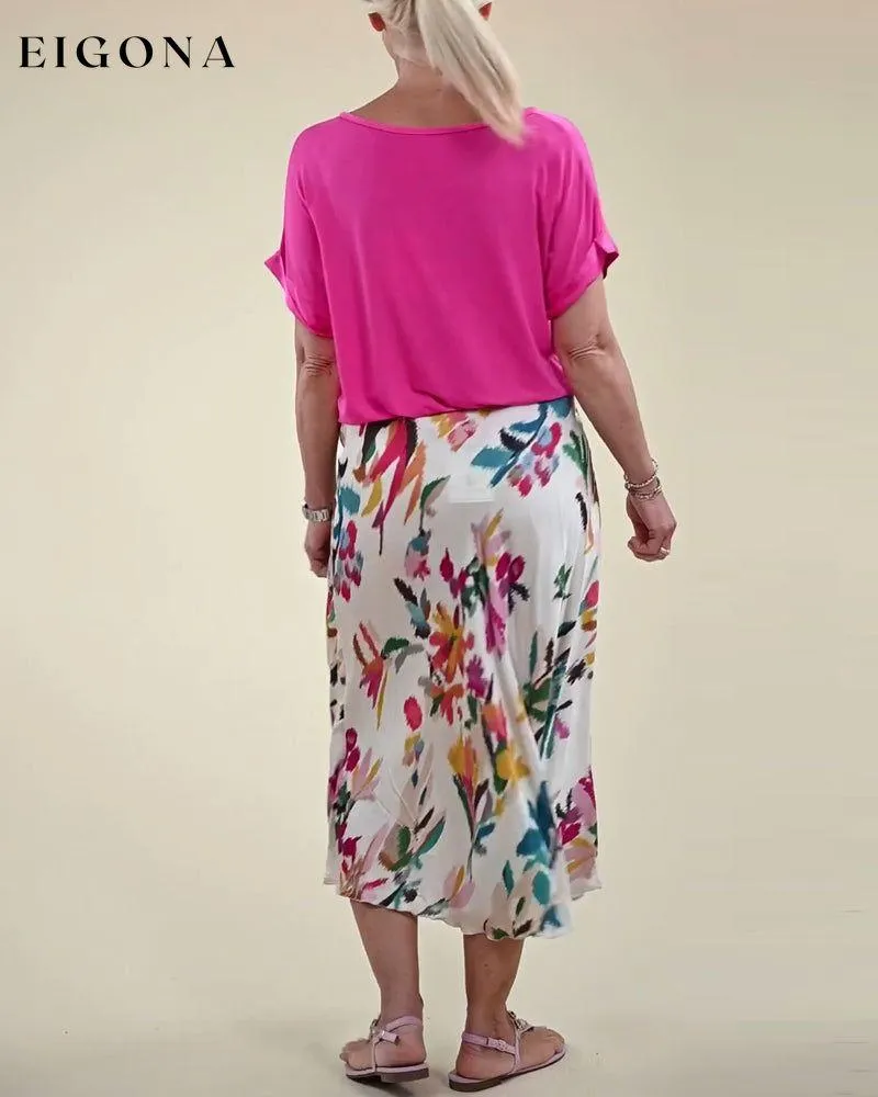 Floral print elegant skirt