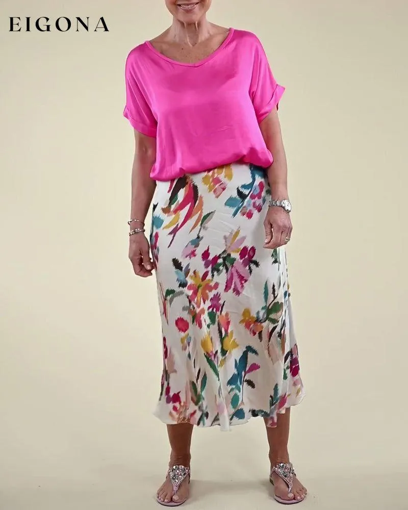 Floral print elegant skirt