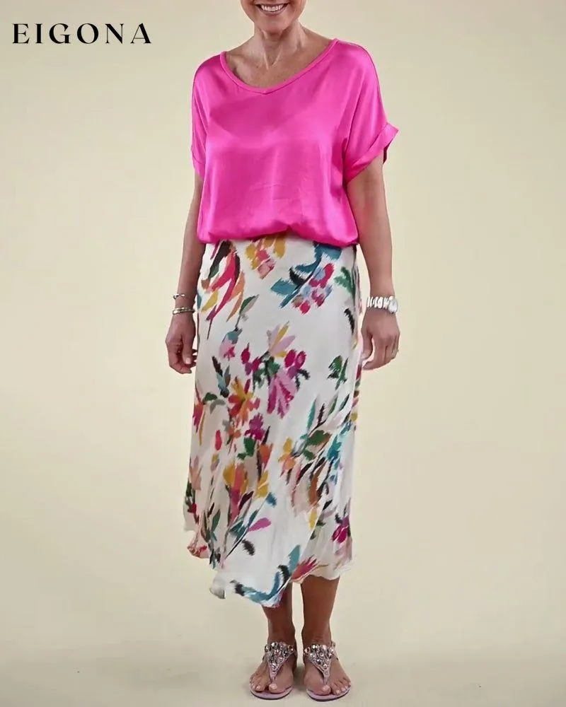 Floral print elegant skirt