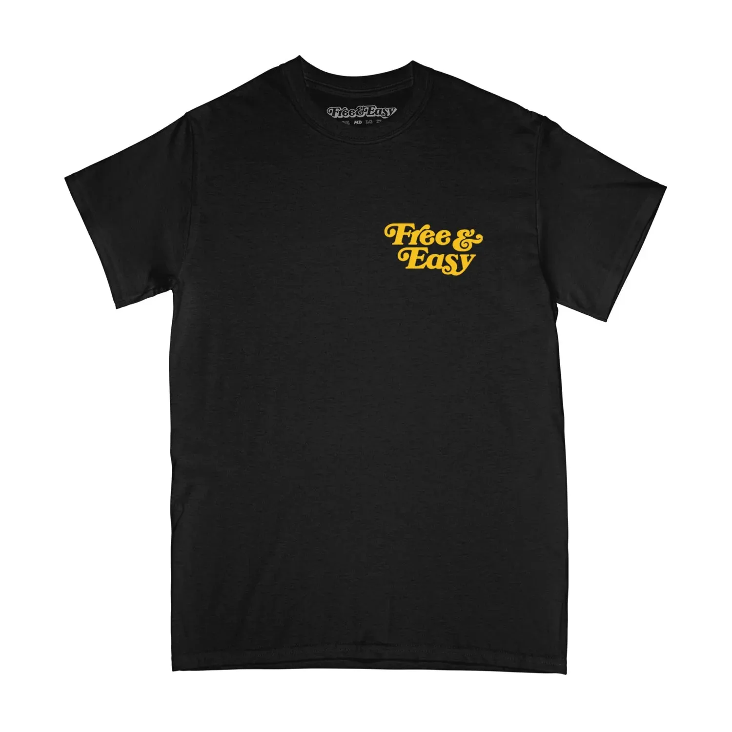 Free & Easy Unisex BE HAPPY LA Short Sleeve Tee in Black