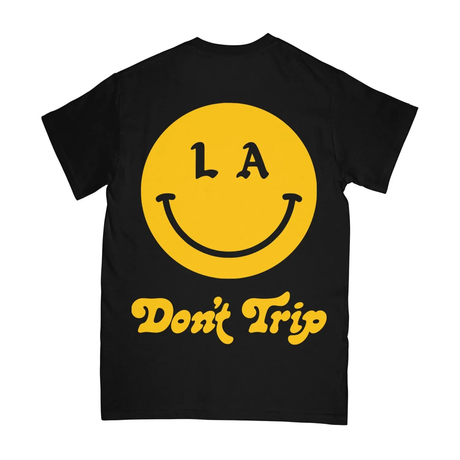 Free & Easy Unisex BE HAPPY LA Short Sleeve Tee in Black