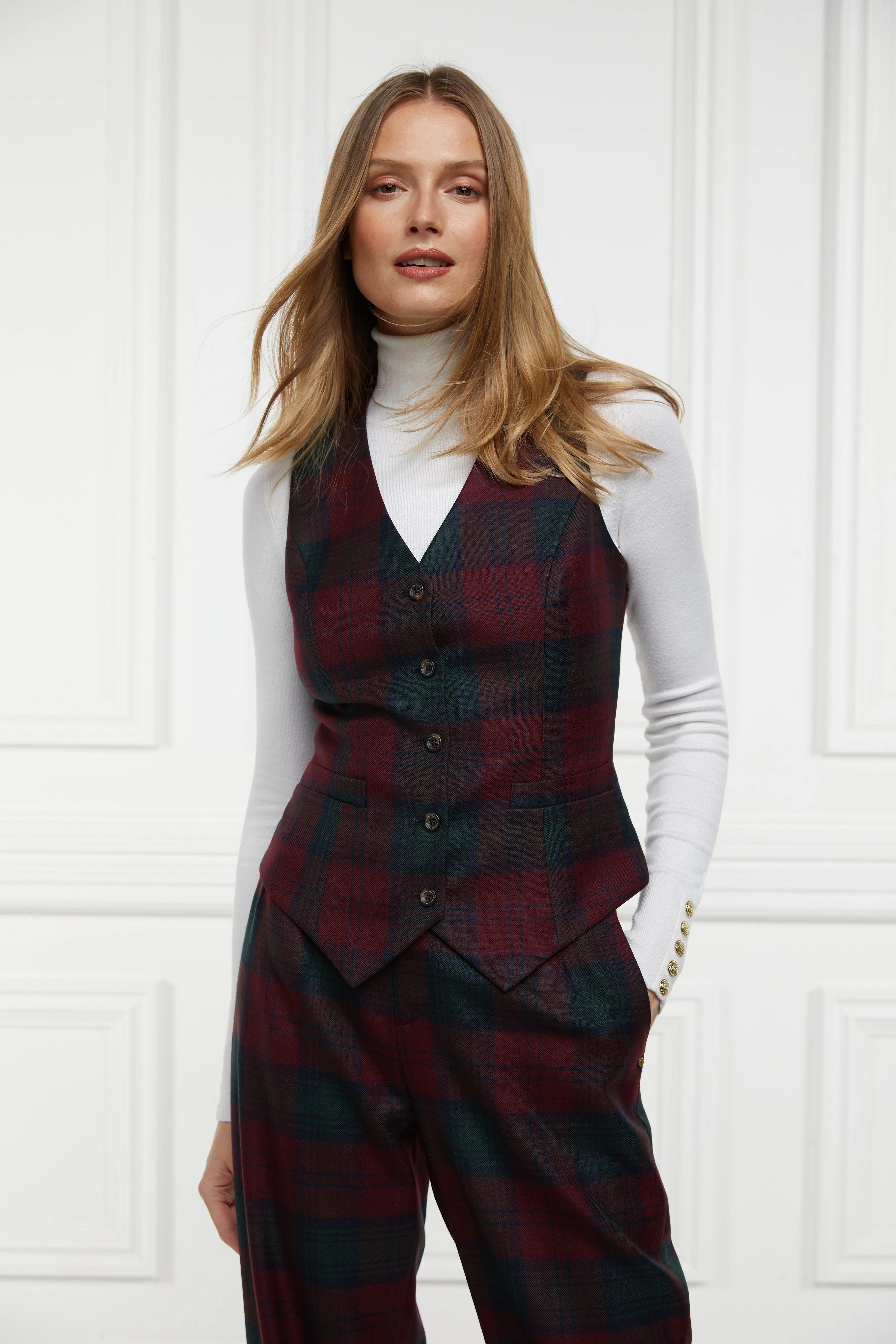 Hampton Waistcoat (Mulberry Tartan)