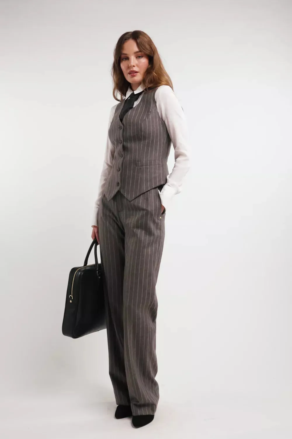 Hampton Waistcoat (Soft Grey Pinstripe)