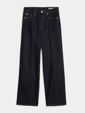 High waisted smart wide leg jeans