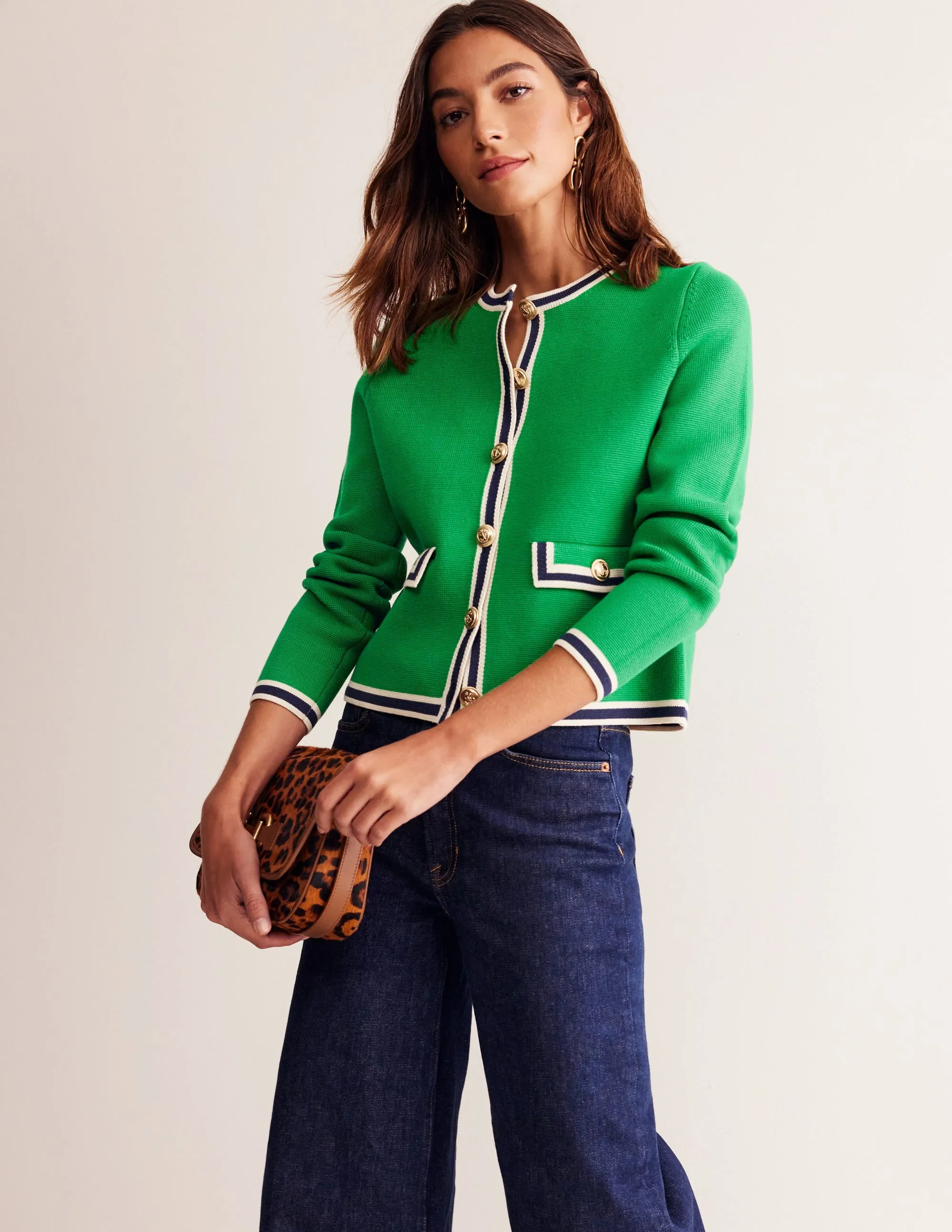 Holly Knitted Jacket-Rich Emerald Green