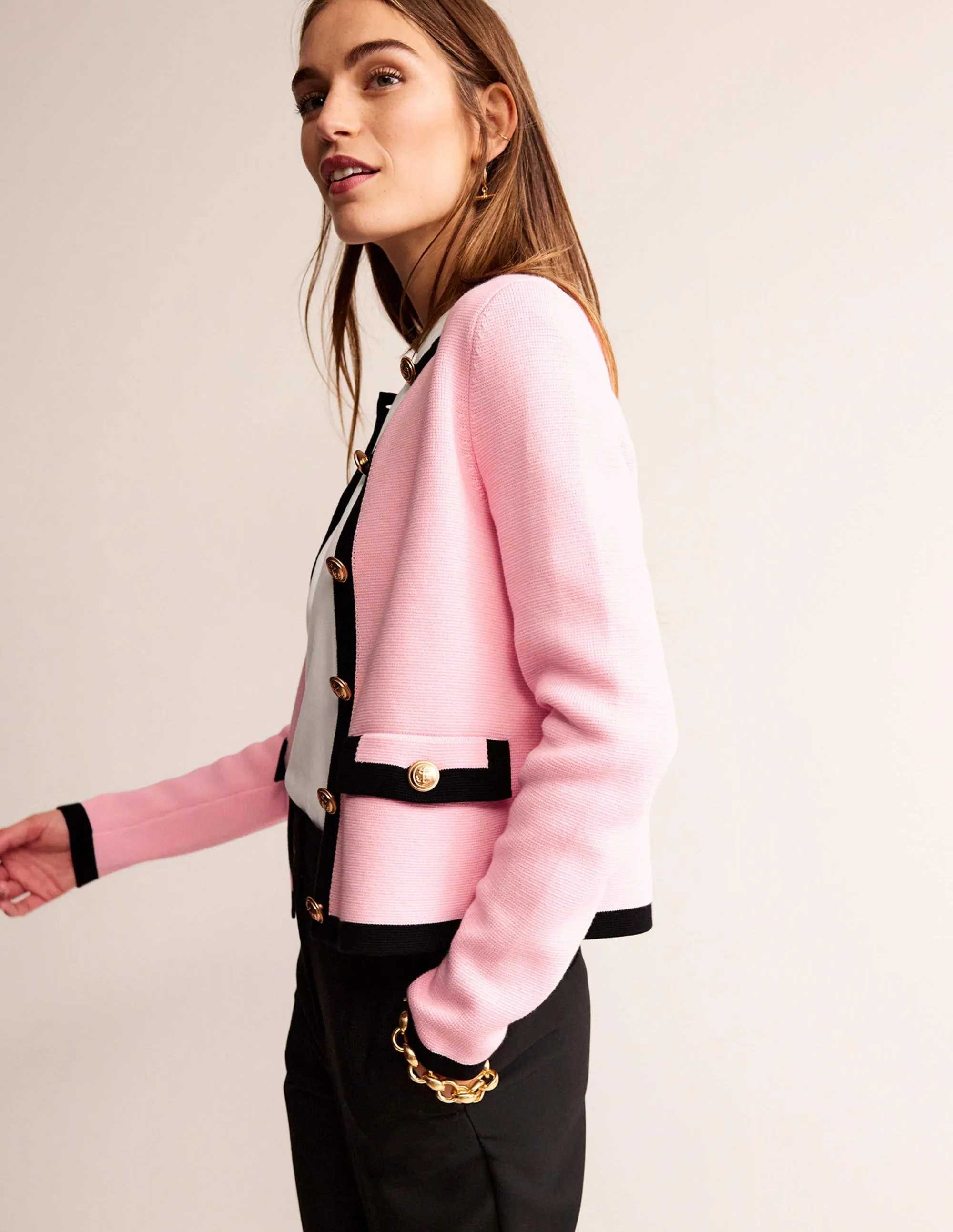 Holly Knitted Jacket-Spring Blossom Pink