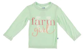 KicKee Pants Pistachio Farm Girl L/S Piece Print Easy Fit Crew Neck Tee