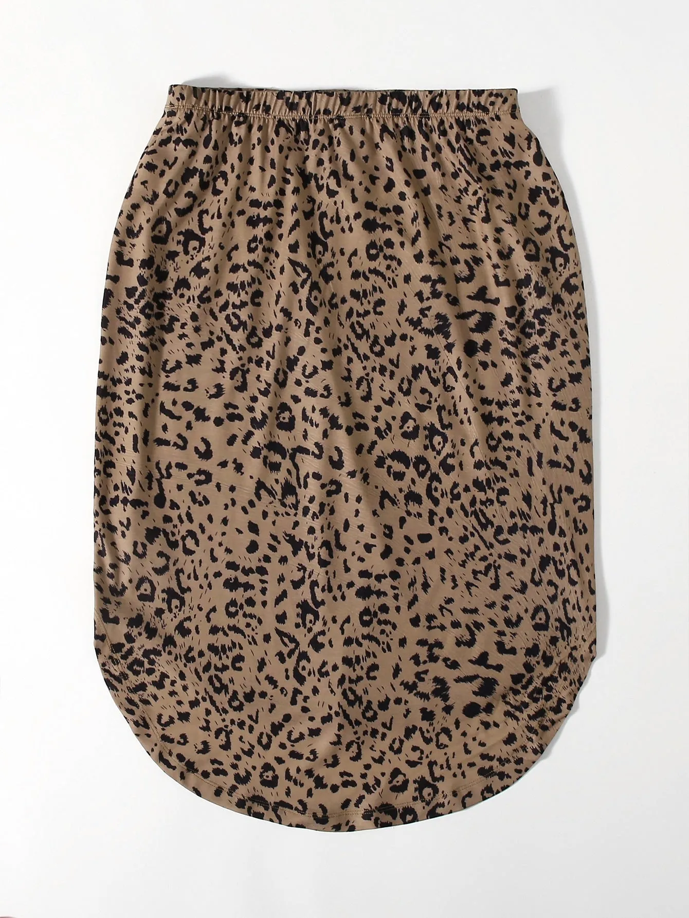 Leopard Knot Knee Length Plus Size Skirt