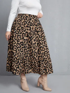 Leopard Long Plus Size Skirts