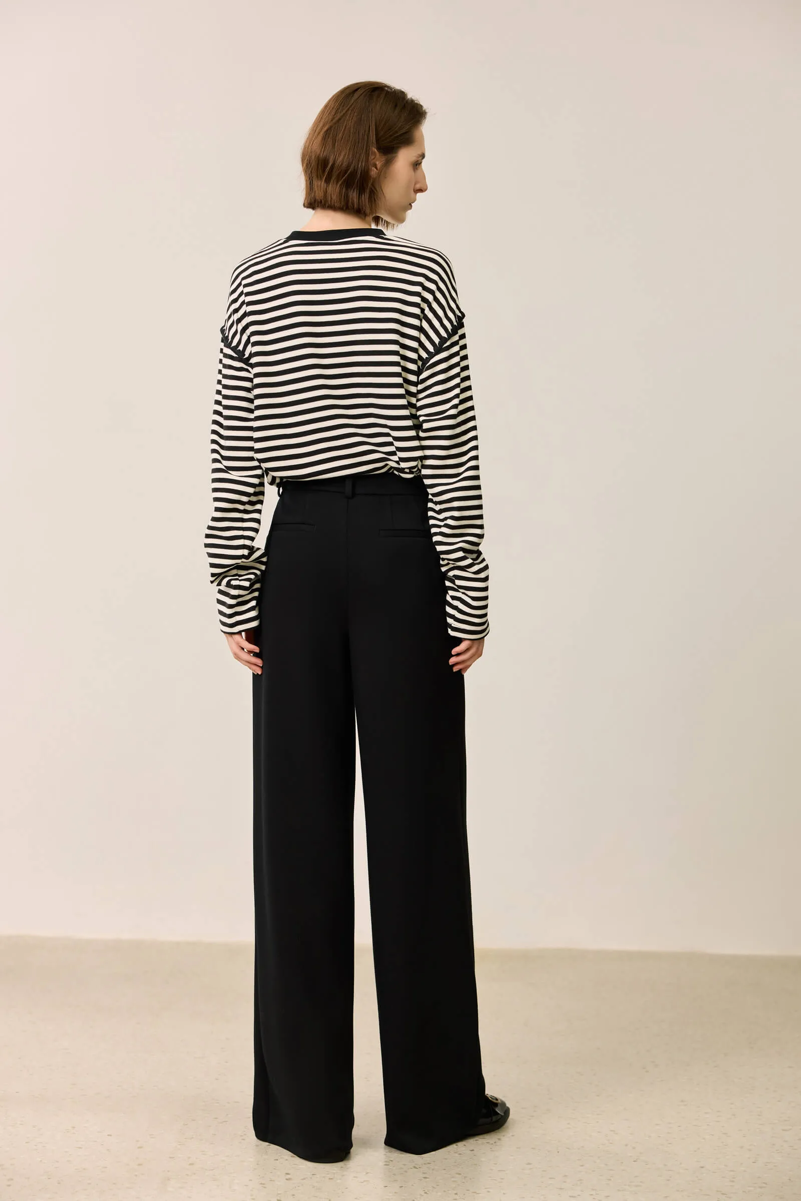 LILY Draped Wide-Leg Trousers