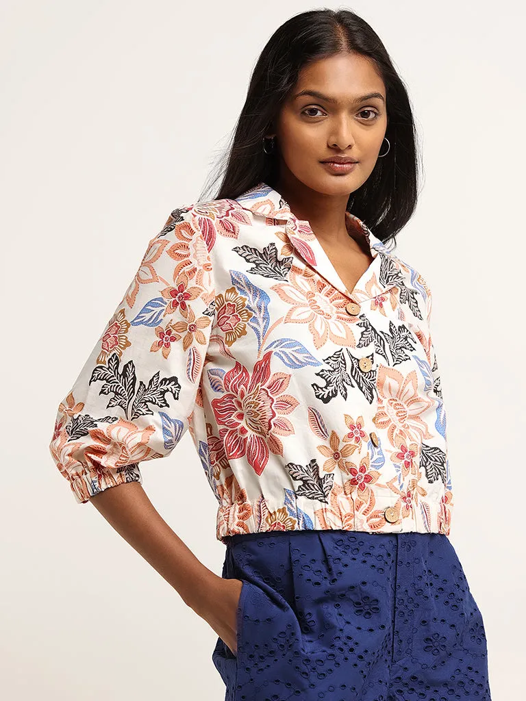 LOV Multicolour Floral Print Cotton Shirt