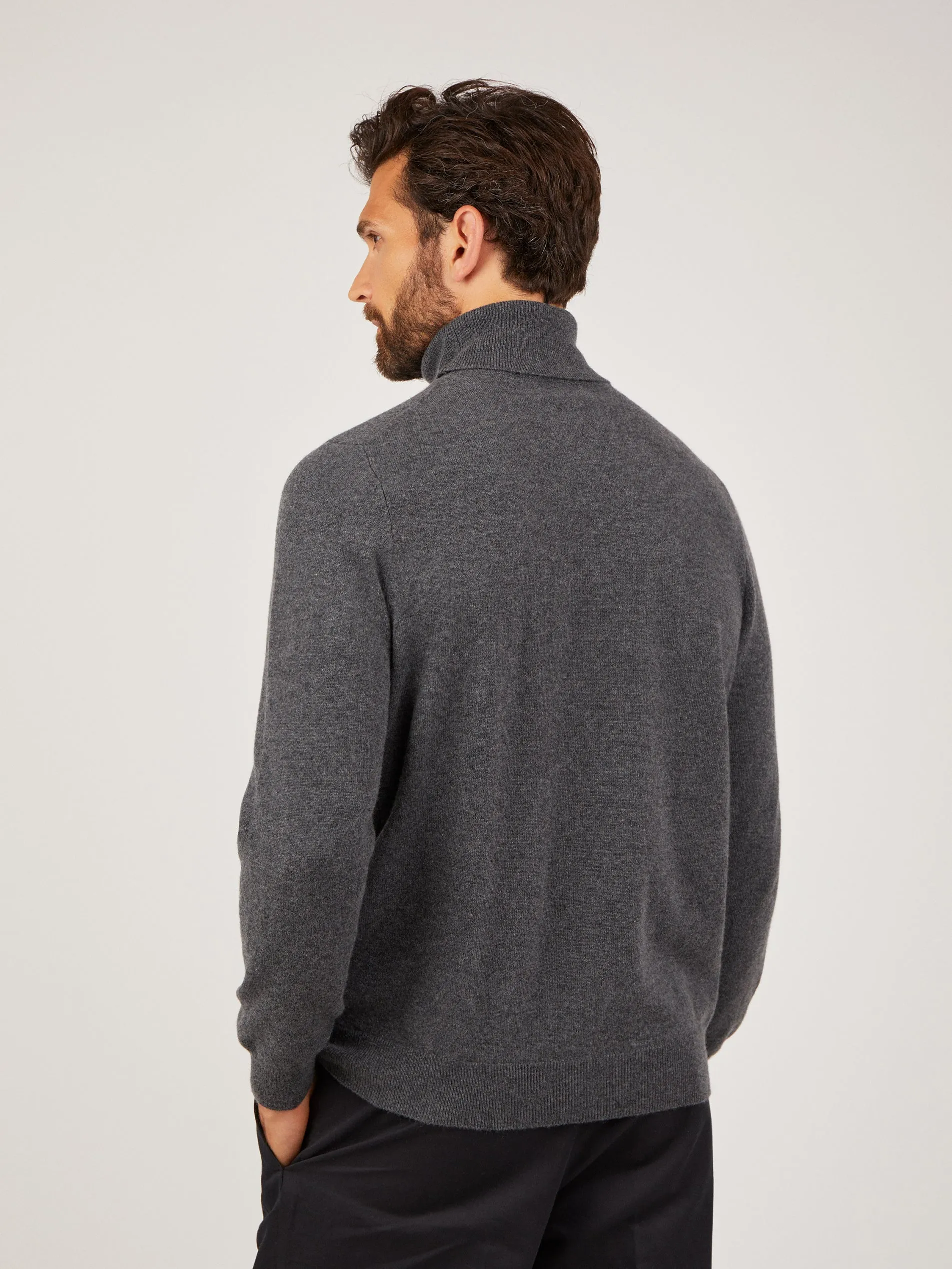 Mens Core Cashmere Roll Neck Jumper