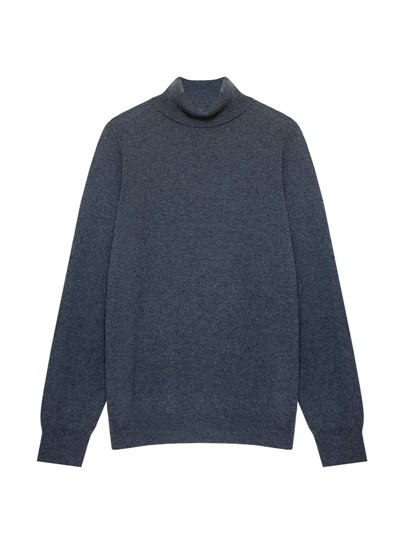 Mens Core Cashmere Roll Neck Jumper