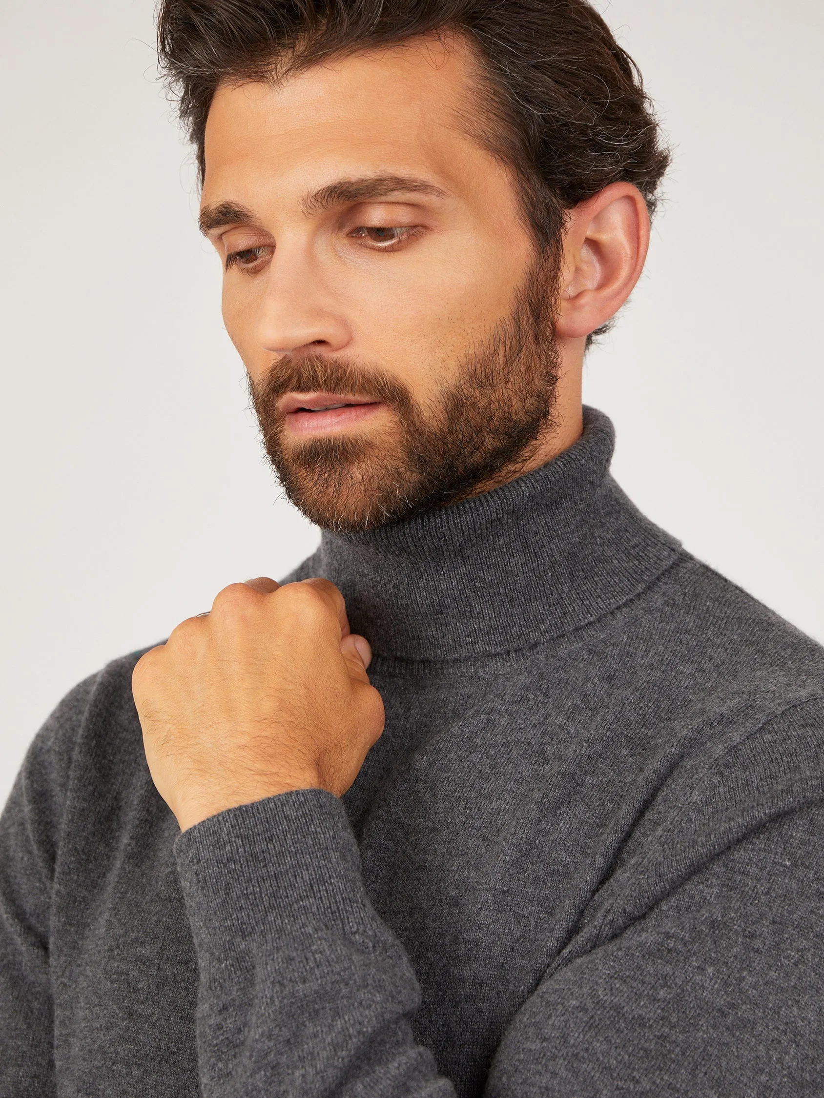 Mens Core Cashmere Roll Neck Jumper