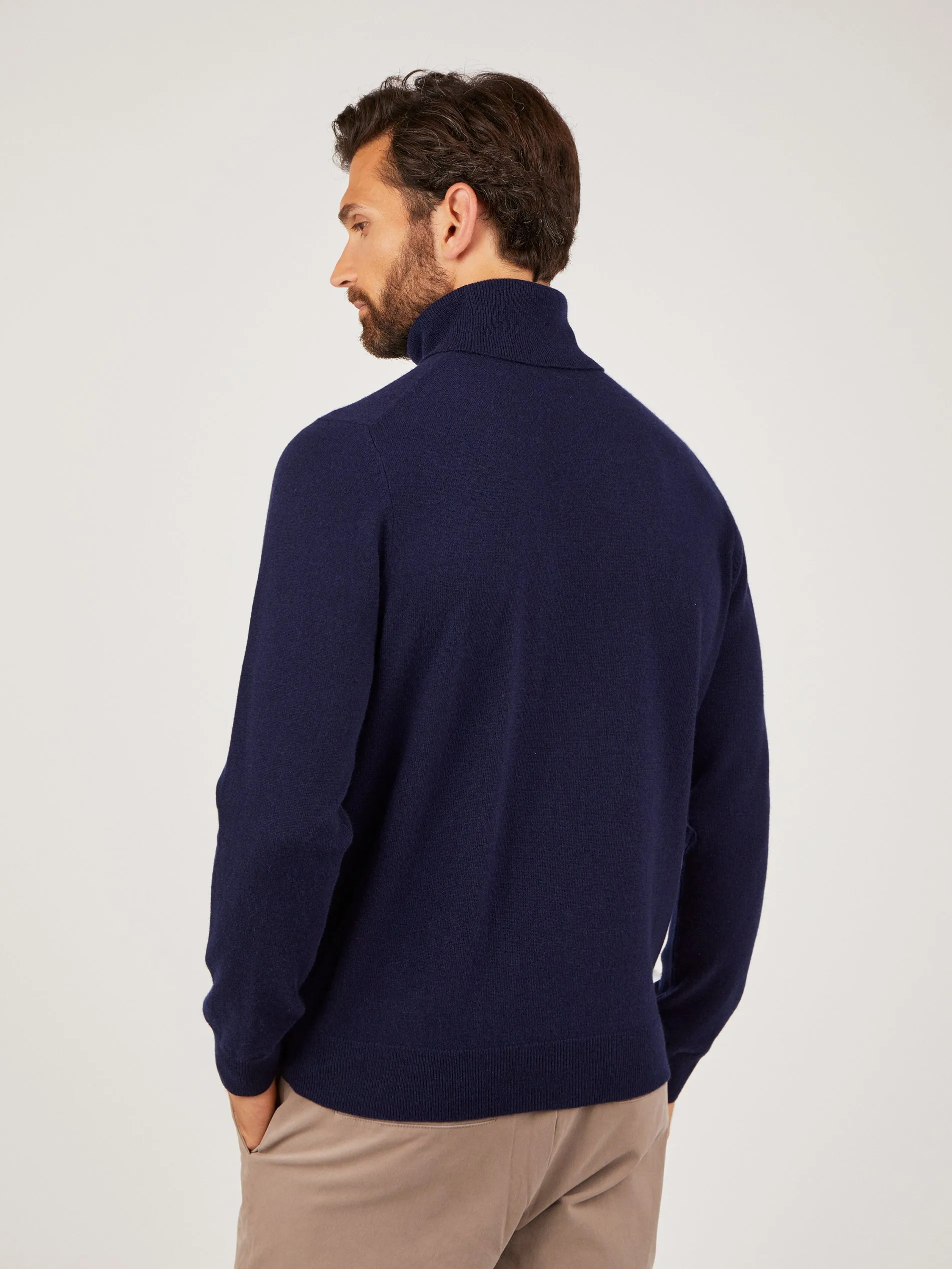 Mens Core Cashmere Roll Neck Jumper