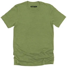 Men's Heather Green T Shirts Premium Casual Short Sleeve Classic Fit Crew Neck Shirts