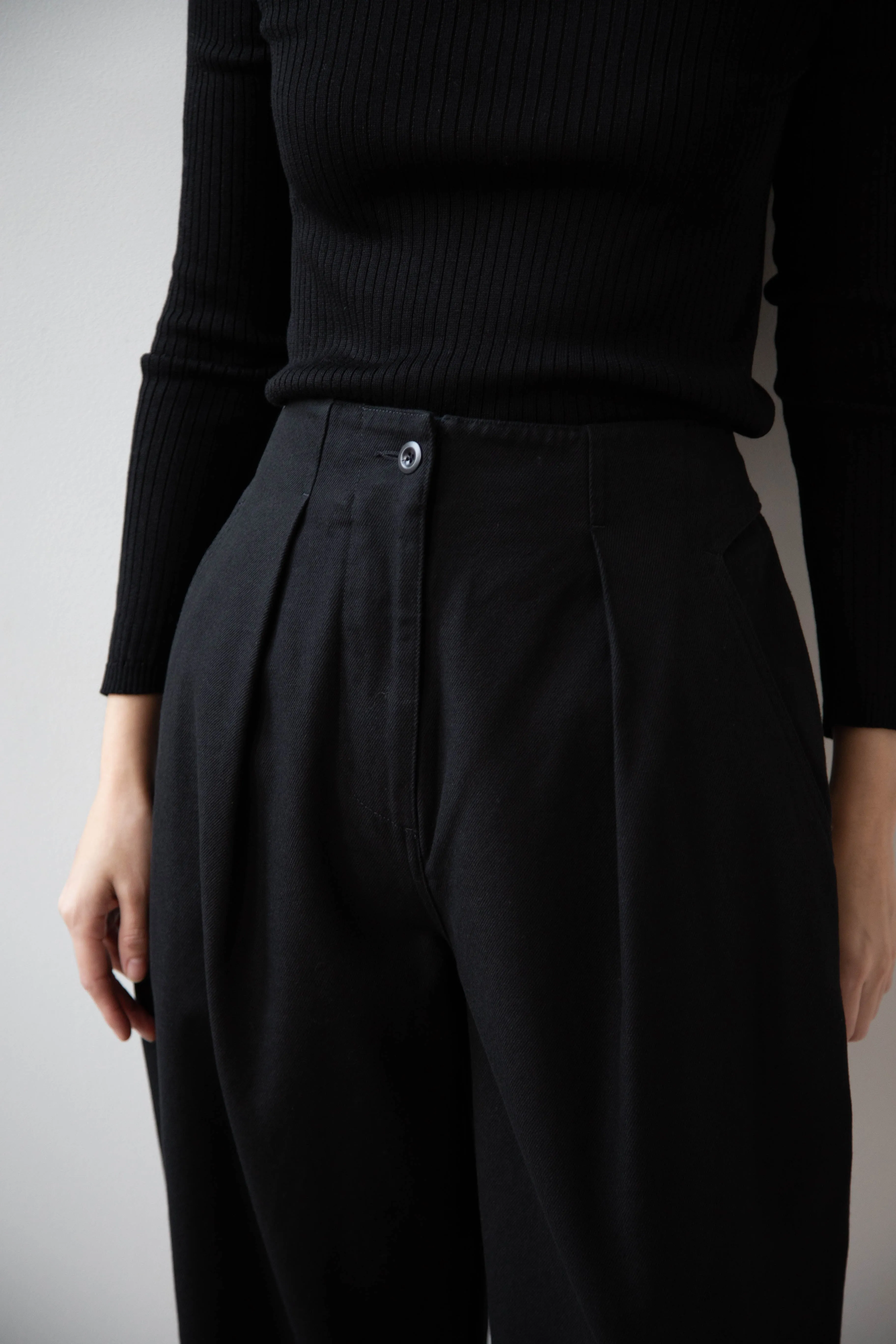 MHL | Cinch Back Trouser in Off Black