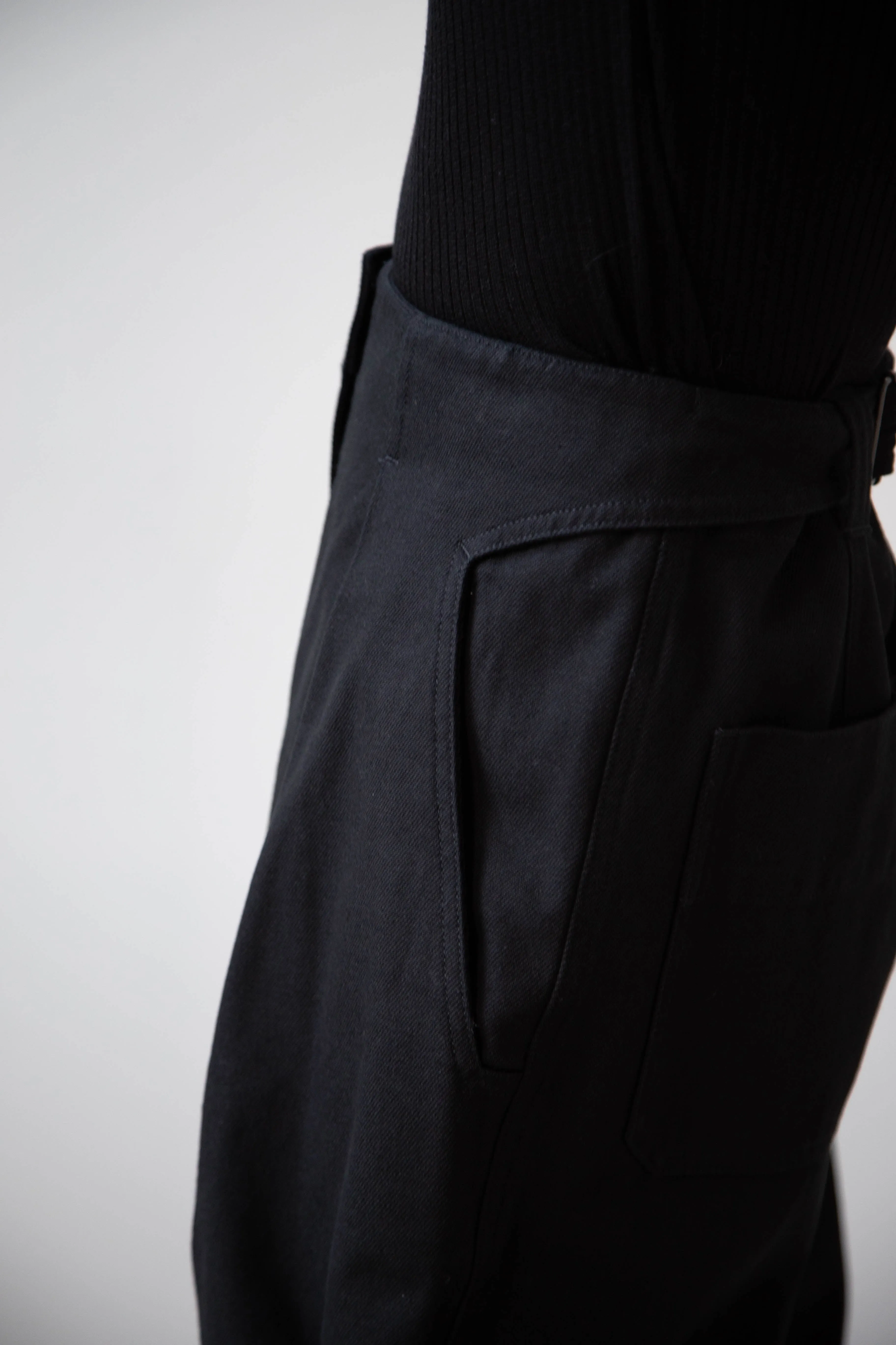 MHL | Cinch Back Trouser in Off Black