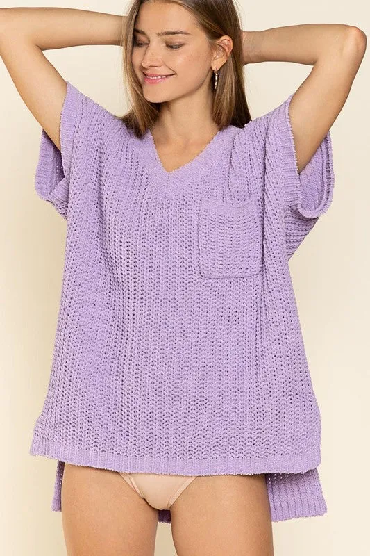 POL Chic Chenille Thread Pullover Sweater