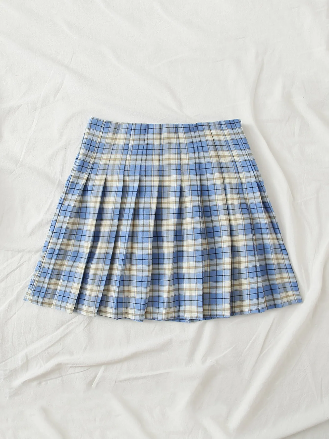 Preppy Tartan Zipper Natural Mini Women Skirt