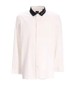 Printed Pointed Collar Shirt Off White